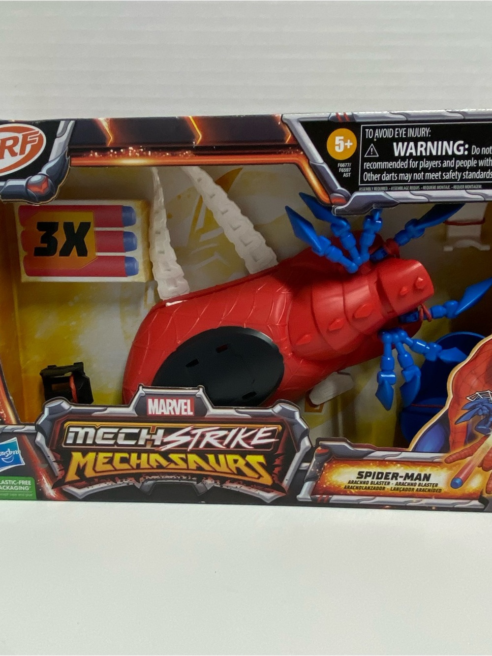 Marvel MechStrike MechSaurus Spider-Man Red and Blue Web Blaster